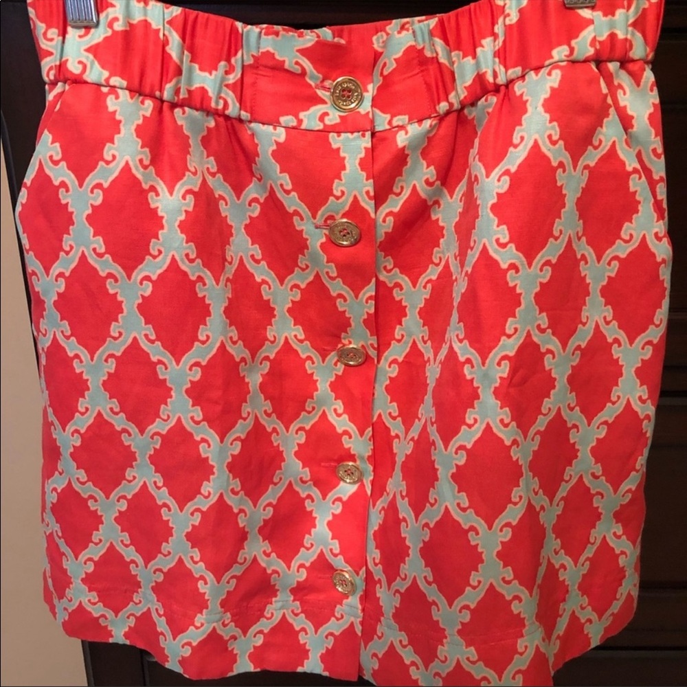 Kate Spade Coral Skirt size 8 with cute buttons